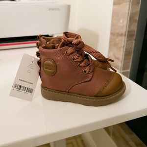 Brown high top boots